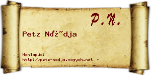 Petz Nádja névjegykártya
